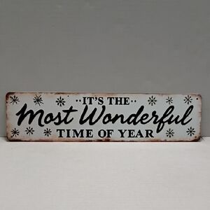 Festive Metal Wall / Wreath Sign‎ with Holiday Message
